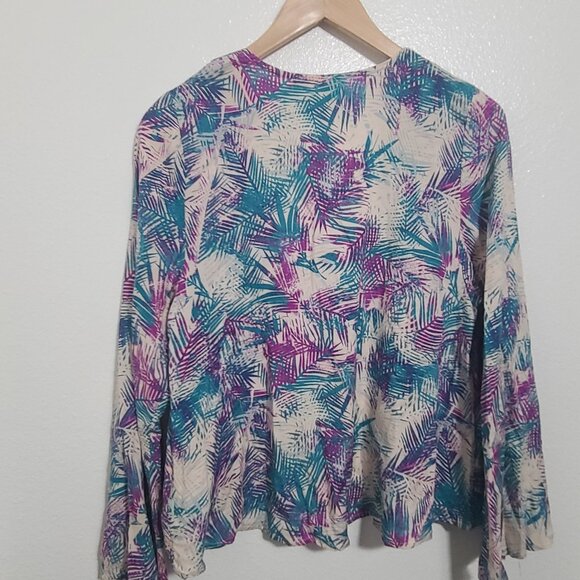 ROXY Girls Swim Cover Up Size 16 Rayon Tropical Floral Vacation - Picture 5 of 6